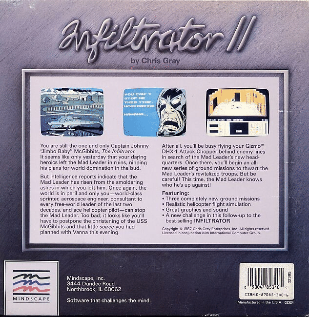 Infiltrator 2 box art for Commodore 64